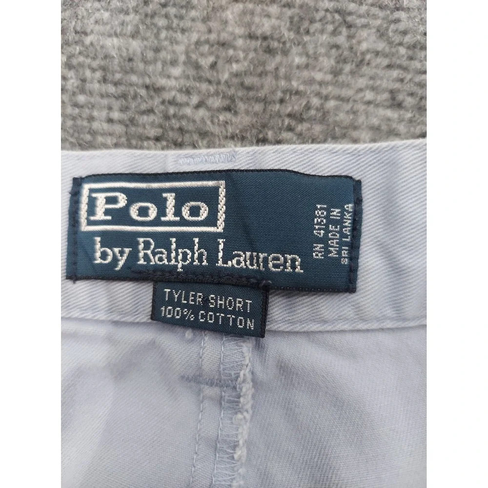 Vtg POLO RALPH LAUREN Shorts Mens 38 Blue Classic Chino Pleated Bermuda Beach